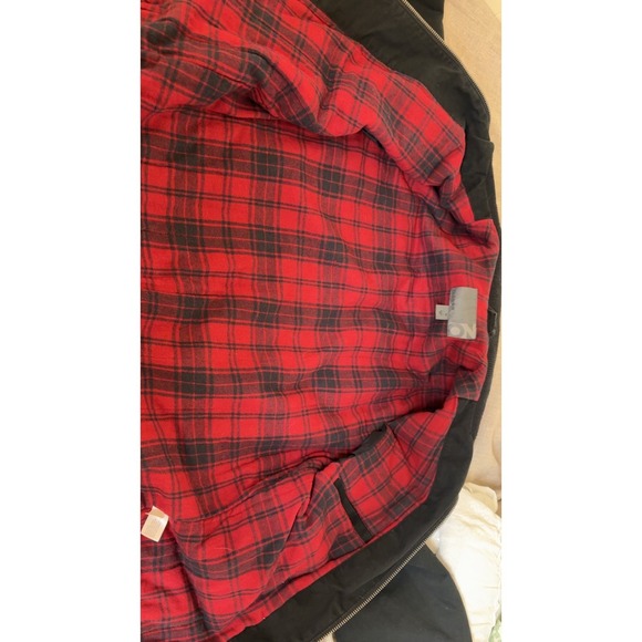 Old Navy Black Utility Jacket Mens Medium Plaid Lined Cotton Full Zip Military S - Picture 5 of 10
